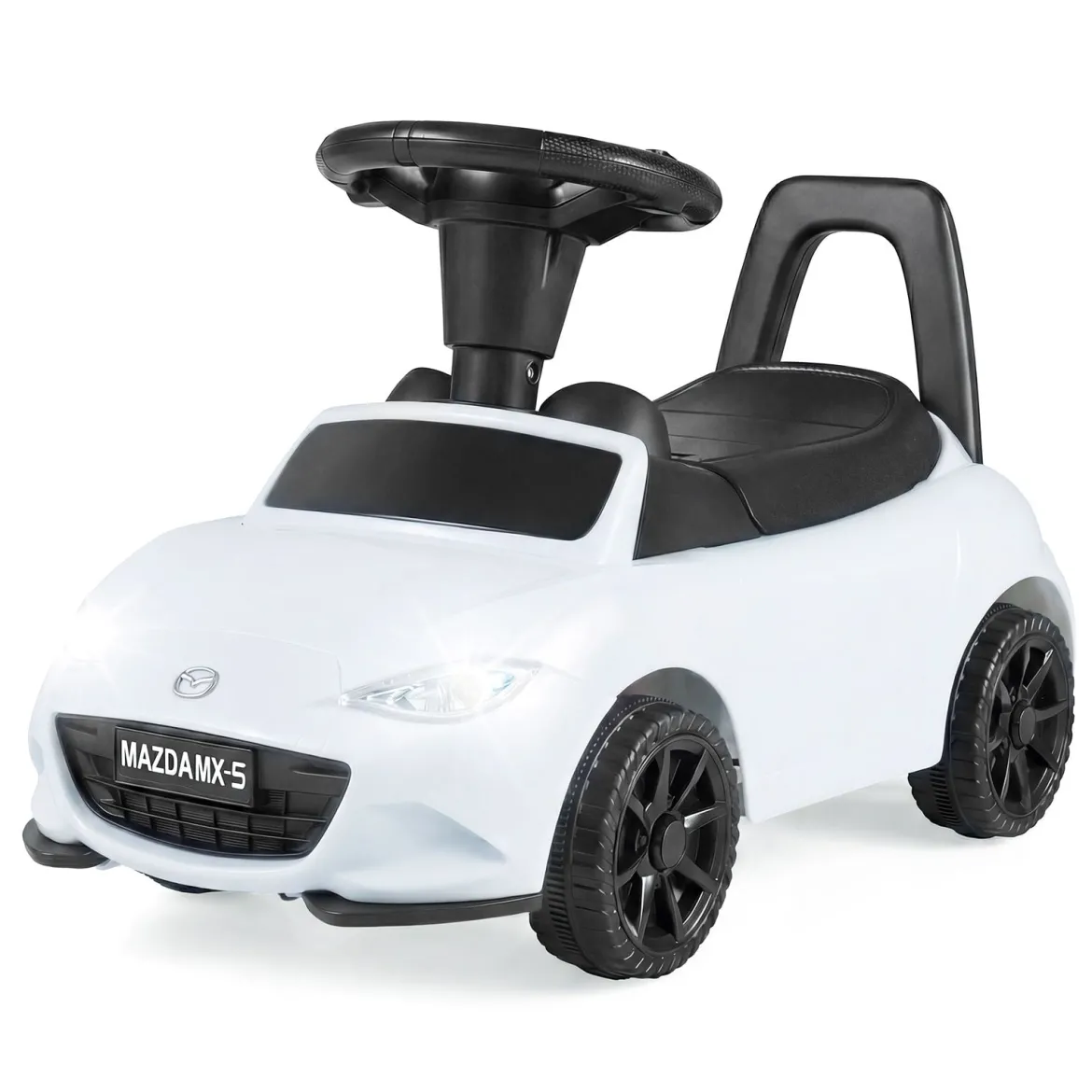 Rutschauto mit Licht & Kippschutz & Stauraum unter dem Sitz Rutschfahrzeug Kinderfahrzeug Weiß