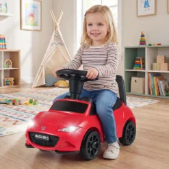 Rutschauto mit Licht & Kippschutz & Stauraum unter dem Sitz Rutschfahrzeug Kinderfahrzeug Rot