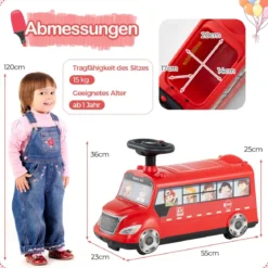 Rutschauto mit Musik & Stauraum & Kippschutz Rutscherfahrzeug Rutscher Auto Aufsitzbus