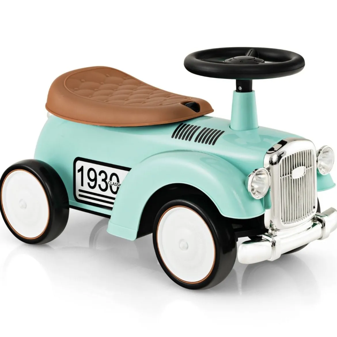 Rutschauto Rutscherfahrzeug mit Stauraum & Kippschutz Kinderfahrzeug mit Lenkrad 58 x 27 x 34 cm Grün