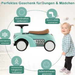 Rutschauto Rutscherfahrzeug mit Stauraum & Kippschutz Kinderfahrzeug mit Lenkrad 58 x 27 x 34 cm Grün