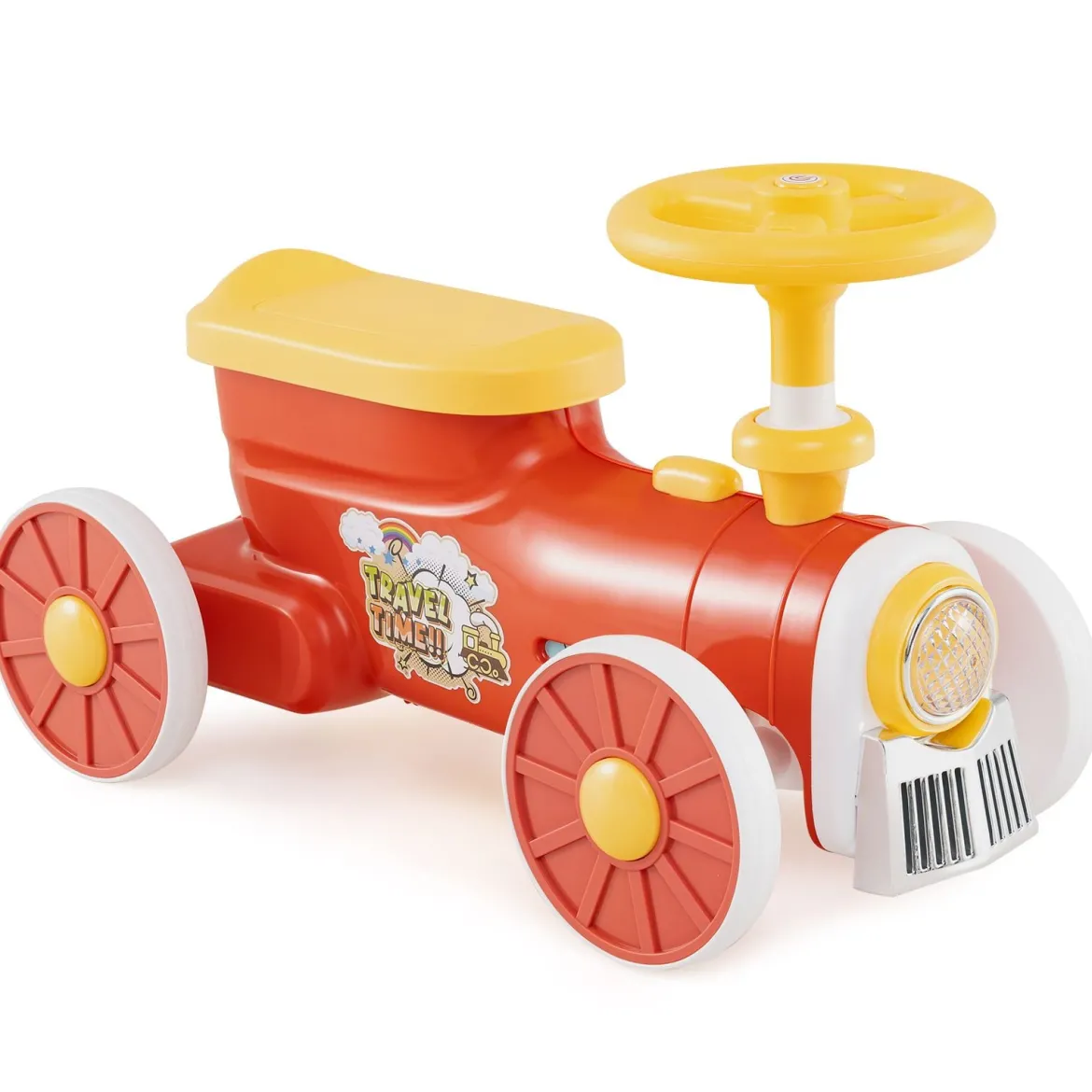 Rutschauto Rutschfahrzeug mit Lenkrad & Zugpfeifton-Taste & Stauraum unter Sitz Rutscher Kinderauto 61 x 30 x 38 cm Rot