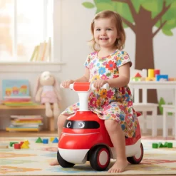 Rutschauto zum Schieben für Kleinkinder Rutschfahrzeug mit Hupe & Stauraum Grün/Weiß/Rot