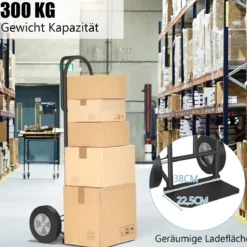Sackkarre mit P-Griff Staplerkarre mit hoher Rückenlehne 51 x 48 x 132 cm Schwarz