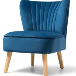 Samt-Akzentstuhl elegantes Design elegantes Design 55 x 70 x 77,5 cm Blau