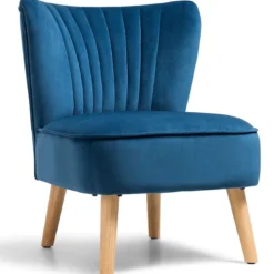 Samt-Akzentstuhl elegantes Design elegantes Design 55 x 70 x 77,5 cm Blau