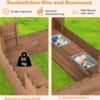Sandkasten mit Staufächern & Flaggen Sandkiste Holz für 1-2 Kinder ab 3 Jahre 113 x 116 cm