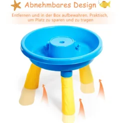 Sandkastentisch 2-in-1 Strandspielzeug Set mit Sandschaufel 46 x 46 x 66 cm