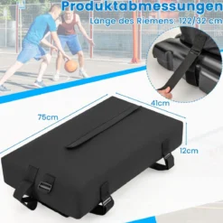 Sandsack für Basketballkorbständer bis zu 136 KG Sand aus Oxford-Gewebe Schwarz