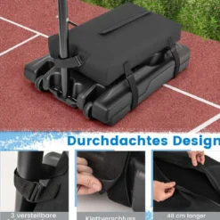 Sandsack für Basketballkorbständer bis zu 136 KG Sand aus Oxford-Gewebe Schwarz