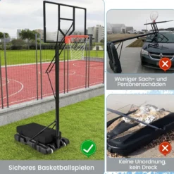 Sandsack für Basketballkorbständer bis zu 136 KG Sand aus Oxford-Gewebe Schwarz
