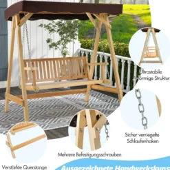 Schaukelbank aus Tannenholz 2-Personen-Schaukel