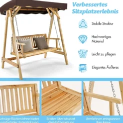Schaukelbank aus Tannenholz 2-Personen-Schaukel