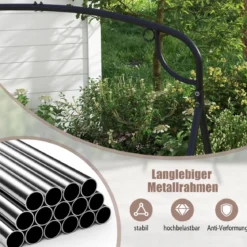 Schaukelgestell für Hängebank Gestell für Hollywoodschaukel 180 x 133 x 182 cm Schwarz