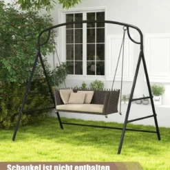 Schaukelgestell für Hängebank Gestell für Hollywoodschaukel 180 x 133 x 182 cm Schwarz