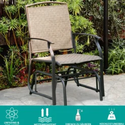 Schaukelstuhl Garten Schwingstuhl Terrassenstuhl Relaxstuhl Braun