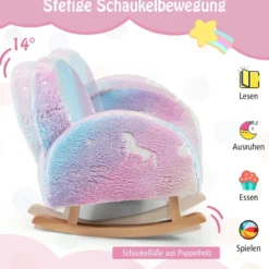 Schaukelstuhl Kinder Kindersofa im Dunkeln Leuchtend Kindersessel gepolstert aus Flanellstoff