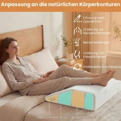 Schaumstoff Venenkissen Beinhochlagerung Abnehmbar Waschbar Orthopädisch für Füße Knie Weiß
