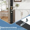 Schmaler Badezimmerschrank mit Beleuchtung & Schublade & 3 Glasablagen Badschrank Schwarz