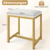 Schminkhocker kleiner Make-up-Stuhl mit weicher gepolsterter Sitzfläche und modernen goldfarbenen Metallbeinen Weiß