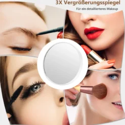 Schminkspiegel mit Beleuchtung Kosmetikspiegel Hollywood-Spiegel 65 x 14 x 52,5 cm Weiß