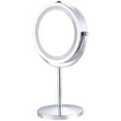Schminkspiegel360° Schwenkbar Kosmetikspiegel mit 5 Fach Vergrößerungsspiegel mit LED Beleuchtung