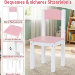 Schminktisch Kinder Frisiertisch mit Spiegel & Hocker Kosmetiktisch mit Regalen & 2 Schubladen Weiß