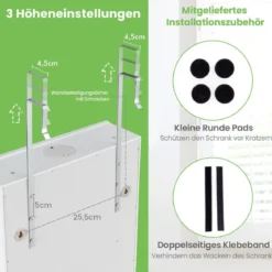 Schmuckschrank Hängend Sipegelschrank mit LED-Beleuchtung 36,5 x 11,5 x 120 cm Weiß