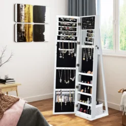 Schmuckschrank mit Ganzkörperspiegel & Integriertem Make-up Spiegel Spiegelschrank
