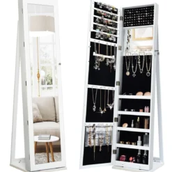 Schmuckschrank mit Ganzkörperspiegel & Integriertem Make-up Spiegel Spiegelschrank