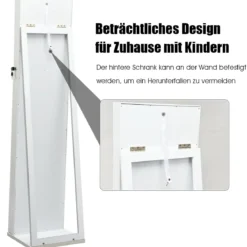 Schmuckschrank mit Ganzkörperspiegel & Integriertem Make-up Spiegel Spiegelschrank