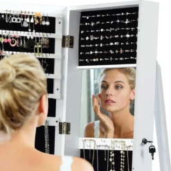 Schmuckschrank mit Ganzkörperspiegel & Integriertem Make-up Spiegel Spiegelschrank