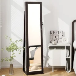 Schmuckschrank mit Ganzkörperspiegel & Integriertem Make-up Spiegel Spiegelschrank
