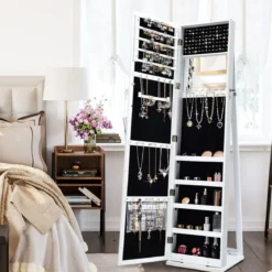 Schmuckschrank mit Ganzkörperspiegel & Integriertem Make-up Spiegel Spiegelschrank