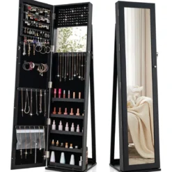 Schmuckschrank mit Ganzkörperspiegel & Integriertem Make-up Spiegel Spiegelschrank