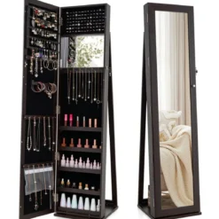 Schmuckschrank mit Ganzkörperspiegel & Integriertem Make-up Spiegel Spiegelschrank