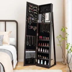 Schmuckschrank mit Ganzkörperspiegel & Integriertem Make-up Spiegel Spiegelschrank