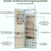 Schmuckschrank mit LED Abschließbarer Wand-/Türschmuckschrank mit Spiegel & 6 Schubläden Grün