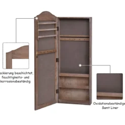 Schmuckschrank Schmuckregal Spiegelschrank Wandspiegel Hängeschrank mit Spiegel