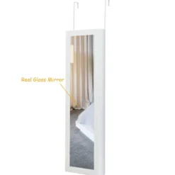 Schmuckschrank Spiegelschrank Wandspiegel Weiß 31,5 x 8,7 x 110 cm