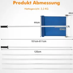 Schneerechen mit 5-teiliger Stange & Aluminiumrahmen & Rutschfestem Griff Silber