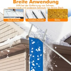 Schneerechen mit 5-teiliger Stange & Aluminiumrahmen & Rutschfestem Griff Silber