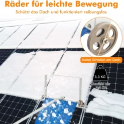 Schneerechen mit 5-teiliger Stange & Aluminiumrahmen & Rutschfestem Griff Silber