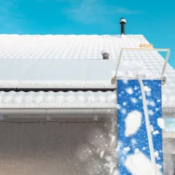 Schneerechen mit 5-teiliger Stange & Aluminiumrahmen & Rutschfestem Griff Silber