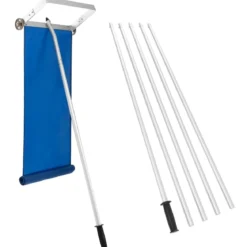 Schneerechen mit 5-teiliger Stange & Aluminiumrahmen & Rutschfestem Griff Silber