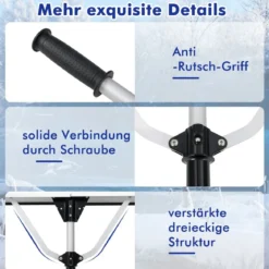 Schneeschaufel Dach mit Gummielippe & Klappbarem Schneeschild Alu Schneeräumer mit einziehbarem Griff