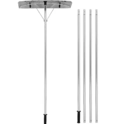 Schneeschaufel 1,48–6,08 m verstellbarer Dachrechen aus Aluminium Schneeräumer
