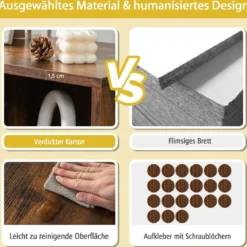 Schrank mit 6 Fächern Freistehendes Lagerregal mit 3 Würfeln 60 x 30 x 89 cm Braun