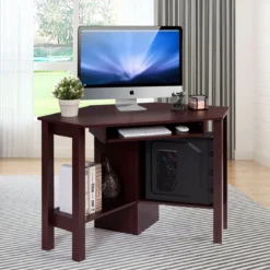 Schreibtisch Computerschreibtisch Computertisch Eckschreibtisch Winkelschreibtisch Braun