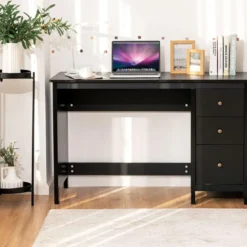 Schreibtisch mit 3 Schubladen & Anti-Kipp-Vorrichtung Computertisch 120 x 50 x 75 cm